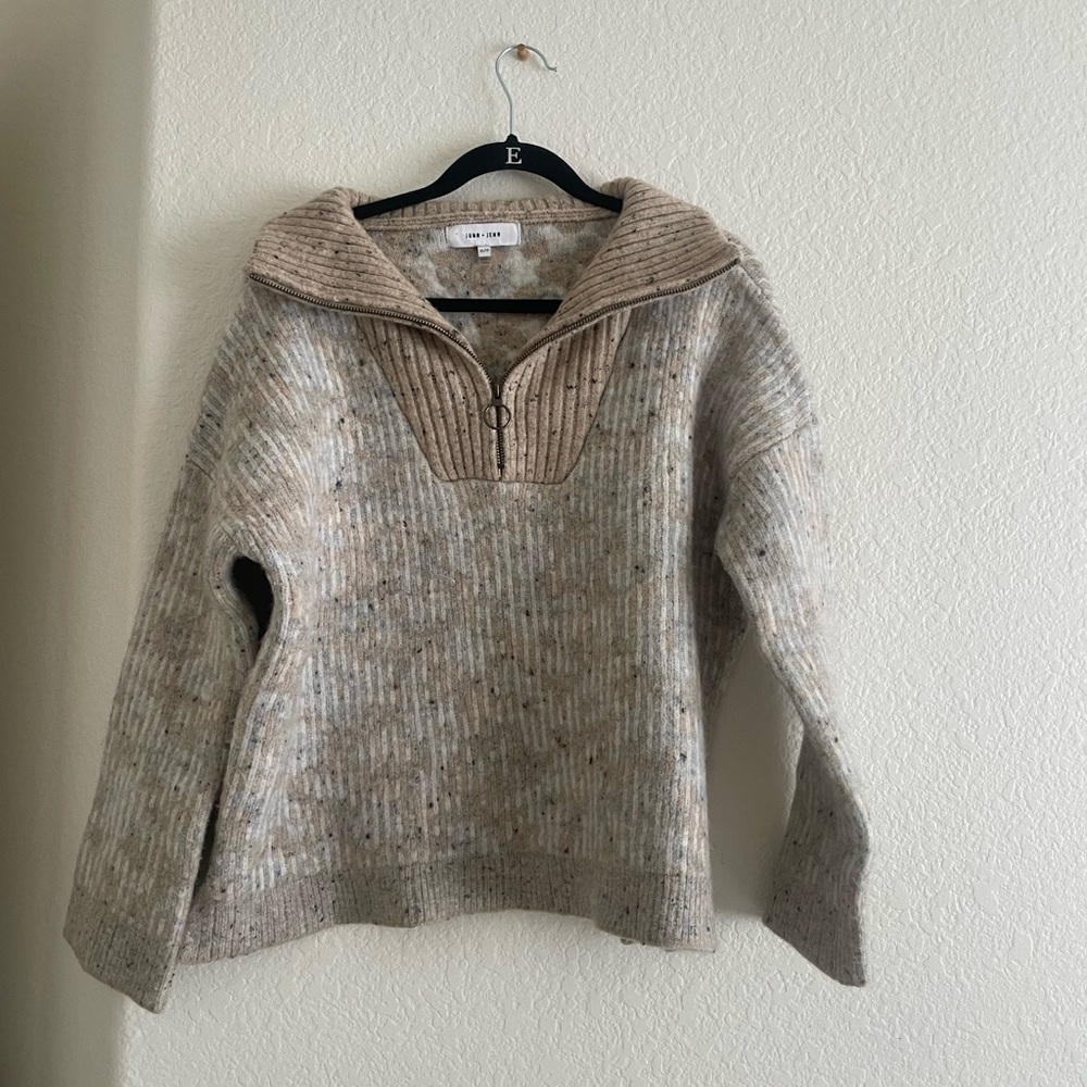 Revolve Oversized Knit Quartzip Pullover - image 1